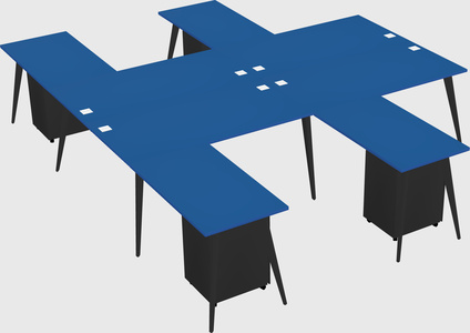 Shared l-shaped office desk system