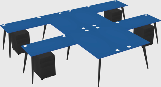 Shared l-shaped office desk system