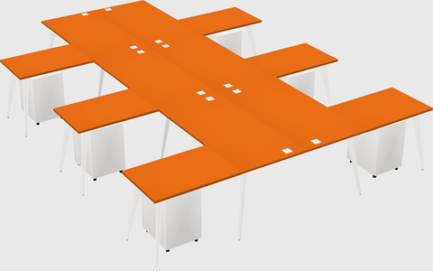 Shared l-shaped office desk system