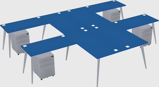 Shared l-shaped office desk system