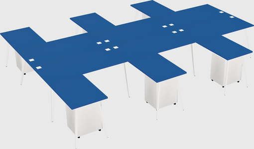 Shared l-shaped office desk system