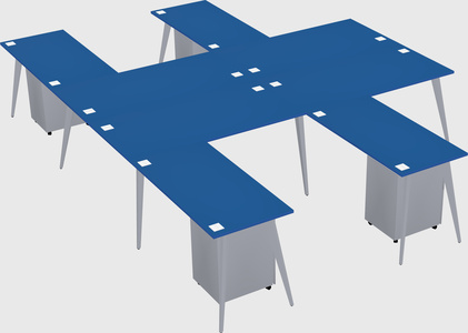 Shared l-shaped office desk system