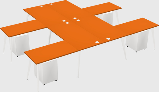 Shared l-shaped office desk system