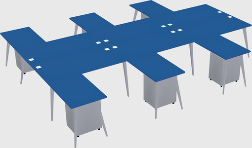 Shared l-shaped office desk system