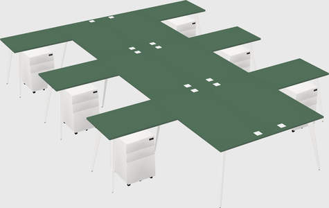 Shared l-shaped office desk system