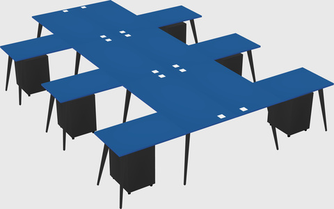 Shared l-shaped office desk system