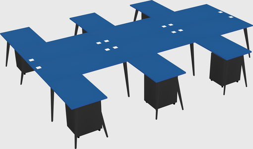 Shared l-shaped office desk system