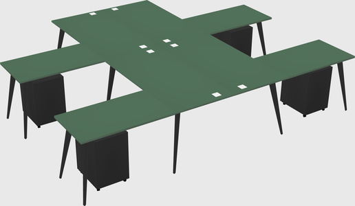 Shared l-shaped office desk system