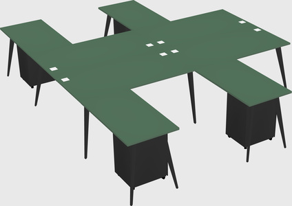 Shared l-shaped office desk system