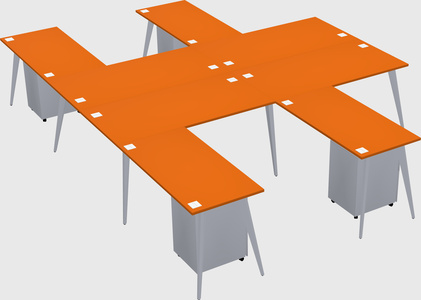 Shared l-shaped office desk system