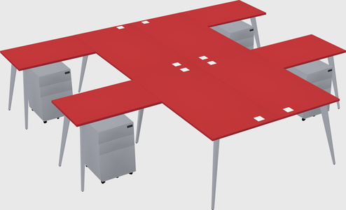 Shared l-shaped office desk system