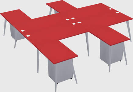 Shared l-shaped office desk system