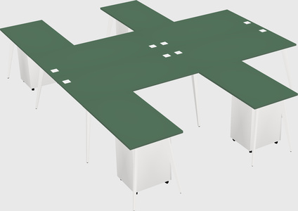 Shared l-shaped office desk system
