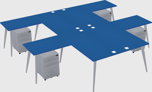Shared l-shaped office desk system