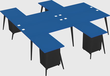 Shared l-shaped office desk system