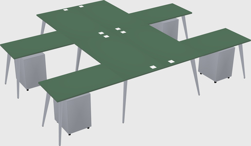 Shared l-shaped office desk system