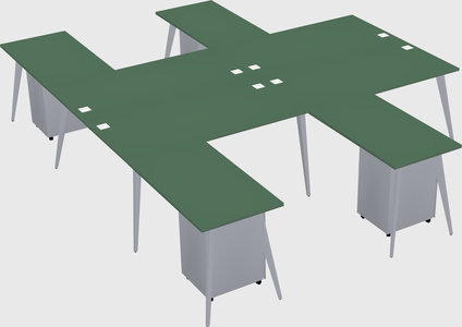 Shared l-shaped office desk system