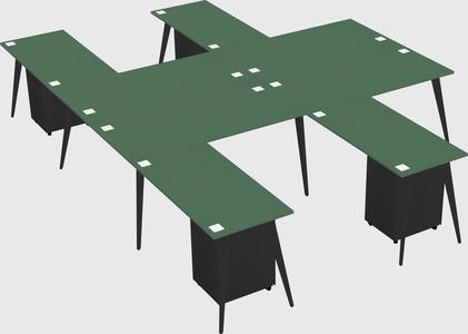 Shared l-shaped office desk system