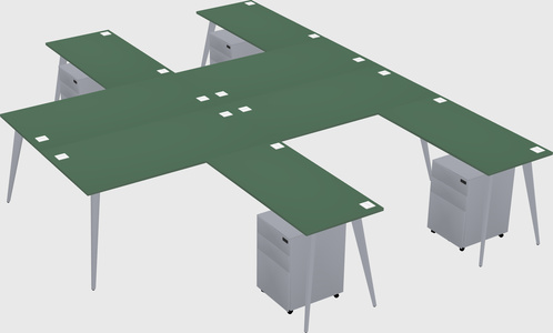 Shared L-shaped Office Desk System