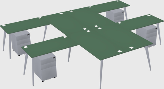 Shared l-shaped office desk system