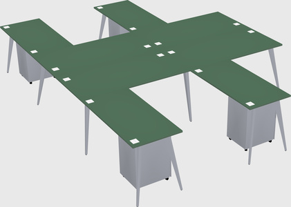 Shared l-shaped office desk system