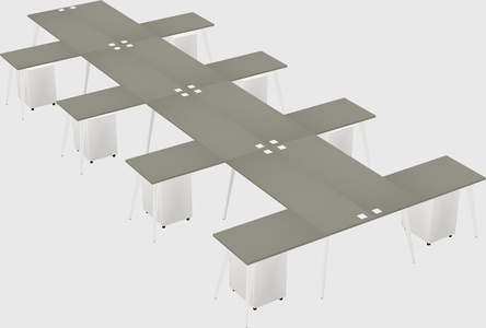 Shared l-shaped office desk system