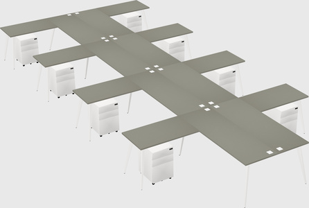 Shared l-shaped office desk system