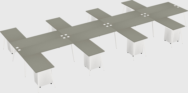 Shared l-shaped office desk system