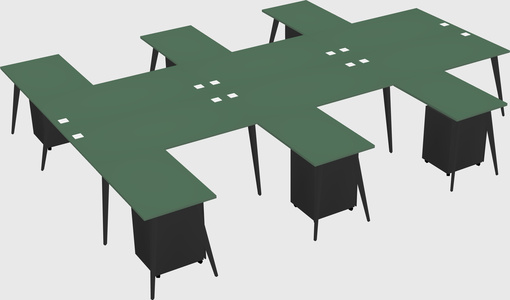 Shared l-shaped office desk system