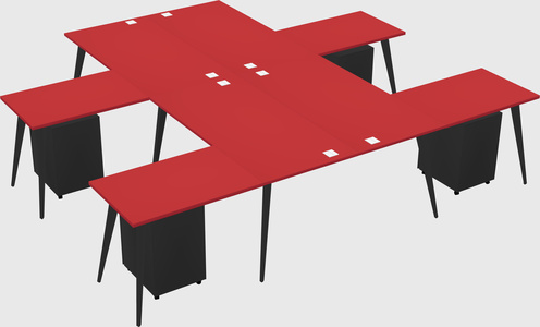 Shared l-shaped office desk system