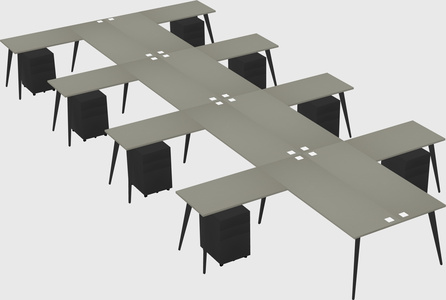 Shared l-shaped office desk system