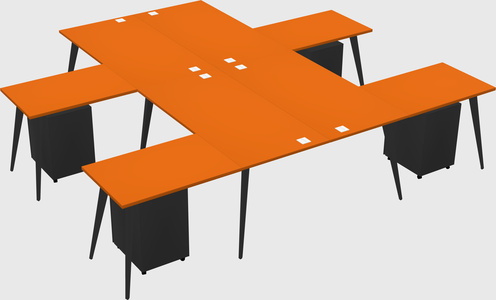 Shared l-shaped office desk system