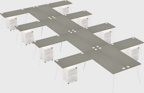 Shared l-shaped office desk system