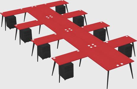 Shared l-shaped office desk system