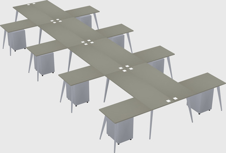 Shared l-shaped office desk system