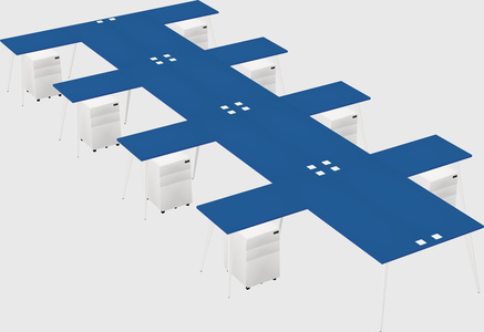 Shared l-shaped office desk system