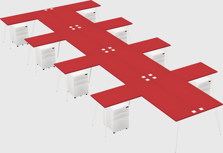 Shared l-shaped office desk system