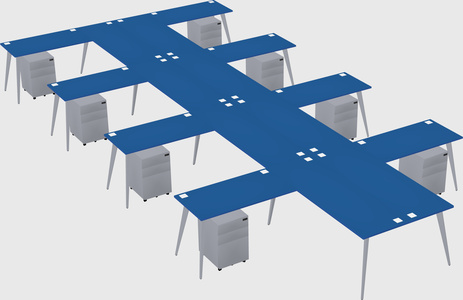 Shared l-shaped office desk system