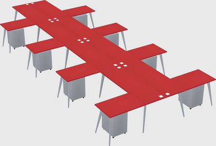 Shared l-shaped office desk system