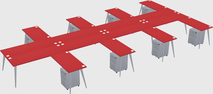 Shared L-shaped Office Desk System