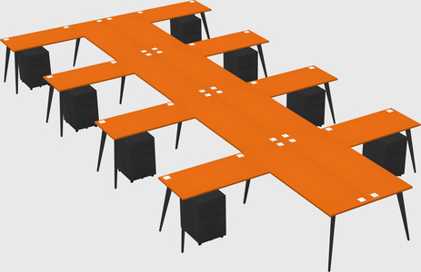 Shared l-shaped office desk system