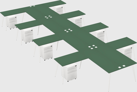 Shared l-shaped office desk system