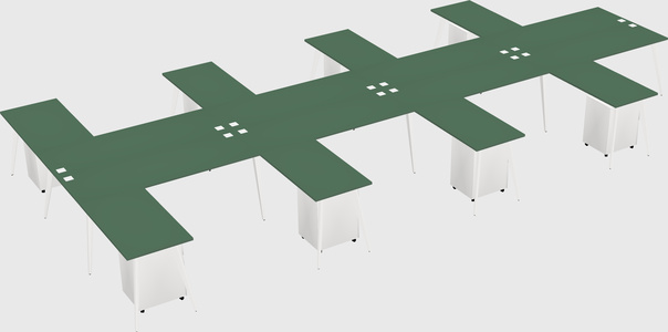 Shared l-shaped office desk system