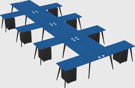 Shared l-shaped office desk system