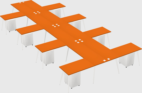 Shared l-shaped office desk system
