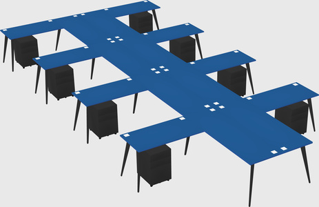 Shared l-shaped office desk system