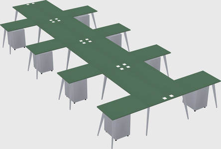 Shared l-shaped office desk system