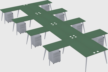 Shared l-shaped office desk system