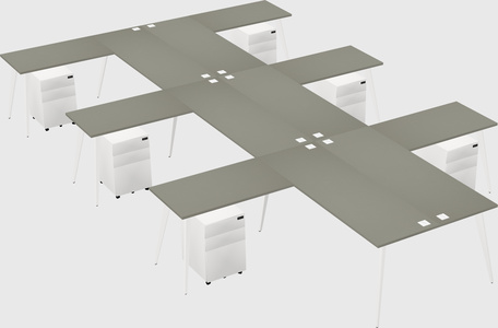 Shared l-shaped office desk system