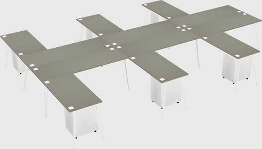 Shared l-shaped office desk system